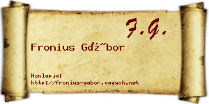 Fronius Gábor névjegykártya